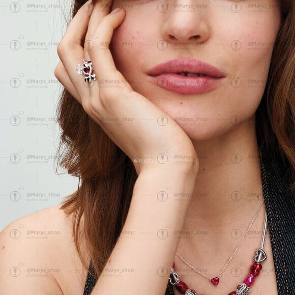 Pandora Metallic Red Heart Charm - Picture 7 of 7